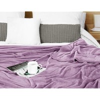 Utopia Bedding Lilac Fleece Blanket Twin Size Lightweight Fuzzy Soft Antistatic Microfiber Bed Blanket 90X66 Inch