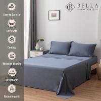 Bella Coterie Luxury Queen Bamboo Sheet Set Organically Grown Ultra Soft Cooling For Hot Sleepers 18 Deep Pocket Vis