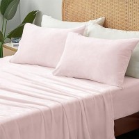 Bedelite Flannel Sheets King Size Pink Super Soft Fleece Sheets Set Fluffy Extra Plush 4 Pieceinclude Fitted Sheet Flat She