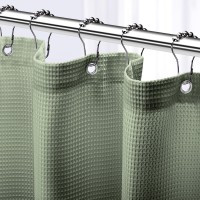 Neaterize Shower Curtain Sage Green Hotel Style Sage Green Shower Curtains For Bathroom With Waffle Design 72X78 Inches Fab