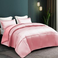 Whale Flotilla 3Piece Reversible Queen Size Silky Comforter Setbedding Set Luxury Soft Satin Comforter With 2 Satin Pillowcas