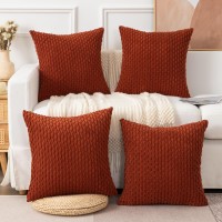 Ugasa Fall Soft Corduroy Pillow Covers Pack Of 4 Boho Stripe Decorative Pillow Covers Pillowcases 20X20 Inch Home Decor Modern F