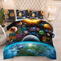 Tailor Shop 5 Pcs Kids Comforter Sets Twin Bed In A Bag For Boys Teen Girls Kids Galaxy Bedding Set With Space Sheets Fitted Bed