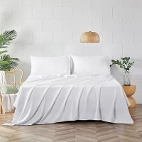 Cozylux Hotel Luxury California King Bed Sheets Set 1800 Series 4Piece Embroidered Microfiber Cali King Sheets Double Brushe