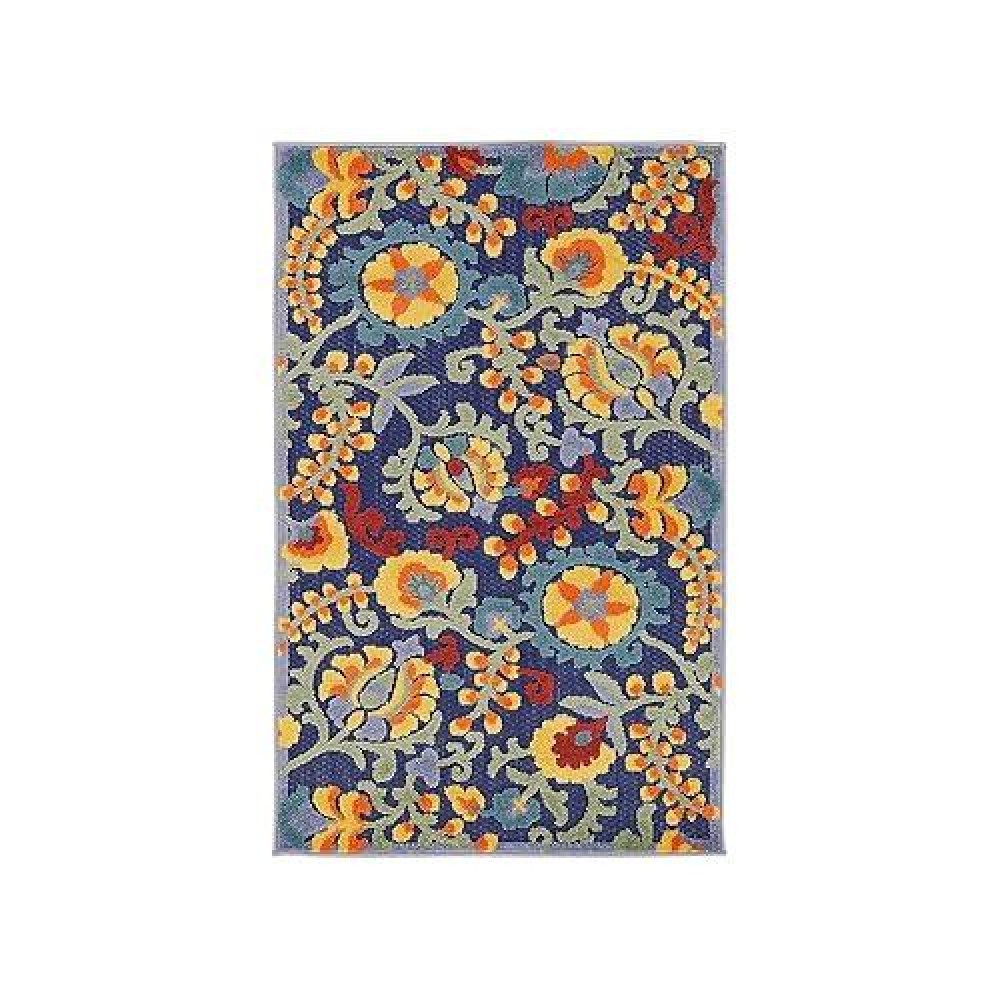 Nourison Aloha Indoor/Outdoor Navy Multicolor 2'8