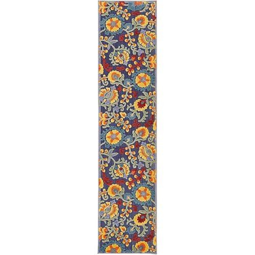 Nourison Aloha Indoor/Outdoor Navy Multicolor 2'3