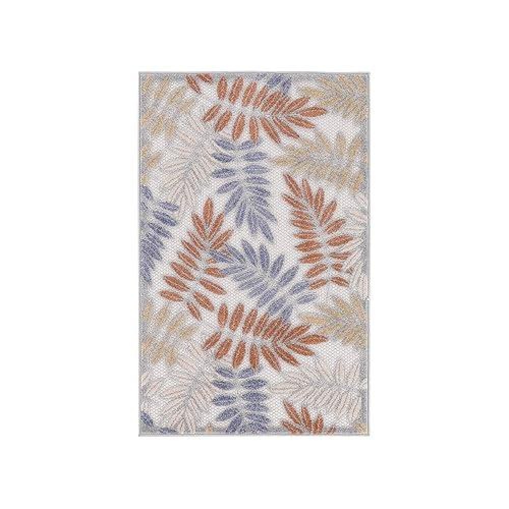 Nourison Aloha Indoor/Outdoor Blue Mocha 2'8