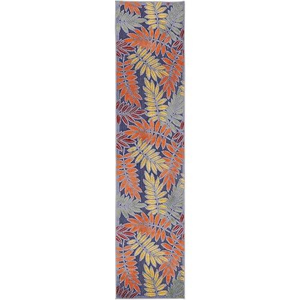 Nourison Aloha Indoor-Outdoor Navy Multicolor 2'3