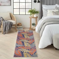 Nourison Aloha Indoor-Outdoor Navy Multicolor 2'3