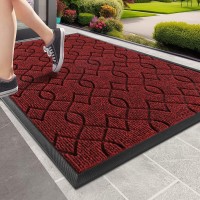 Yimobra Durable Front Door Mats Heavy Duty Water Absorbent Mud Resistant Easy Clean Entry Outdoor Indoor Rugs Non Slip Backing