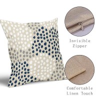 Blue White Pillow Covers 18X18 Set Of 2 Boho Gray Polka Dot Throw Pillows Modern Trendy Print Decorative Outdoor Farmhouse Pillo