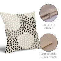 Black White Pillow Covers 16X16 Set Of 2 Boho Gray Polka Dot Throw Pillows Modern Trendy Print Decorative Outdoor Farmhouse Pill