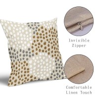 Brown White Pillow Covers 16X16 Set Of 2 Boho Gray Polka Dot Throw Pillows Modern Trendy Print Decorative Outdoor Farmhouse Pill