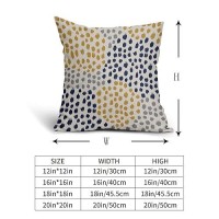 Blue Yellow Pillow Covers 16X16 Set Of 2 Boho Design Gray Polka Dot Throw Pillows Modern Art Trendy Print Decorative Outdoor Pil