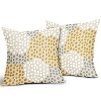 Yellow White Pillow Covers 20X20 Set Of 2 Boho Gray Polka Dot Throw Pillows Modern Trendy Print Decorative Outdoor Farmhouse Pil