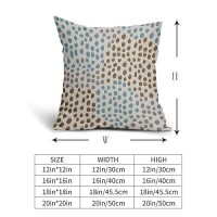 Brown Blue Pillow Covers 18X18 Set Of 2 Boho Design Gray Polka Dot Throw Pillows Modern Art Trendy Print Decorative Outdoor Pill