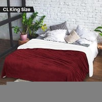 Utopia Bedding Sherpa Blanket California King Size Red 102X96 Inches 480Gsm Thick Warm Plush Fleece Reversible Blanket For