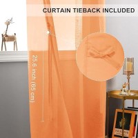 Jiuzhen Orange Sheer Curtains 84 Inches Long Grommet Semi Transparent Light Filtering Window Drapes For Bedroom Living Room 5