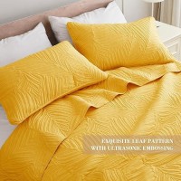 Exclusivo Mezcla Queen Quilt Bedding Set Lightweight Yellow Quilts Queen Full Size For All Seasons Soft Microfiber Bedspreads