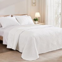 Exclusivo Mezcla Twin Quilt Bedding Set Lightweight White Quilts Twin Size For All Seasons Soft Microfiber Bedspreads Coverlet