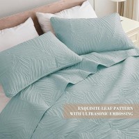 Exclusivo Mezcla Queen Quilt Bedding Set Lightweight Aqua Blue Quilts Queen Full Size For All Seasons Soft Microfiber Bedsprea