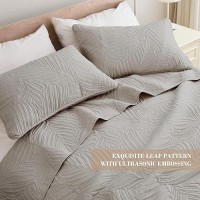 Exclusivo Mezcla Queen Quilt Bedding Set Lightweight Light Grey Quilts Queen Full Size For All Seasons Soft Microfiber Bedspre