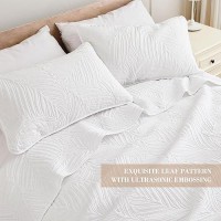 Exclusivo Mezcla Queen Quilt Bedding Set Lightweight White Quilts Queen Full Size For All Seasons Soft Microfiber Bedspreads C