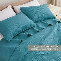 Exclusivo Mezcla King Size Quilt Bedding Set Lightweight Teal Quilts King Size For All Seasons Soft Microfiber Bedspreads Cove