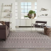 Nourison Positano Indooroutdoor Charcoal 8 X 10 Area Rug Easy Cleaning Non Shedding Bed Room Living Room Dining Room Ba