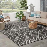 Nourison Positano Indooroutdoor Black 8 X 10 Area Rug Easy Cleaning Non Shedding Bed Room Living Room Dining Room Backy