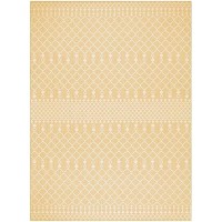 Nourison Positano Indooroutdoor Yellow 9 X 12 Area Rug Easy Cleaning Non Shedding Bed Room Living Room Dining Room Back