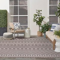 Nourison Positano Indooroutdoor Charcoal 9 X 12 Area Rug Easy Cleaning Non Shedding Bed Room Living Room Dining Room B