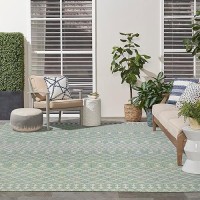 Nourison Positano Indooroutdoor Blue Green 9 X 12 Area Rug Easy Cleaning Non Shedding Bed Room Living Room Dining Room