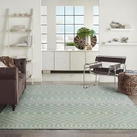 Nourison Positano Indooroutdoor Blue Green 9 X 12 Area Rug Easy Cleaning Non Shedding Bed Room Living Room Dining Room