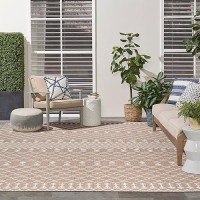 Nourison Positano Indooroutdoor Beige 9 X 12 Area Rug Easy Cleaning Non Shedding Bed Room Living Room Dining Room Backy