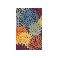 Nourison Aloha Indoor-Outdoor Navy Multicolor 2'8