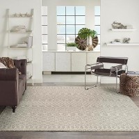 Nourison Positano Indooroutdoor Light Grey 8 X 10 Area Rug Easy Cleaning Non Shedding Bed Room Living Room Dining Room