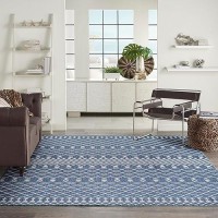 Nourison Positano Indooroutdoor Navy Blue 8 X 10 Area Rug Easy Cleaning Non Shedding Bed Room Living Room Dining Room B