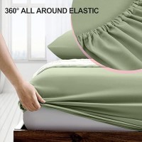 Freshculture Queen Fitted Sheet Only 2 Pack - Hotel Quality Fitted Sheet Queen Size - Ultra Soft & Breathable - Brushed Microfiber - Deep Pocket - Cooling Fitted Sheets For Queen Size Bed (Sage Green)