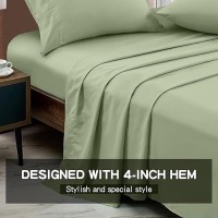 Freshculture Queen Flat Sheets Only 2 Pack - Hotel Quality Flat Bed Sheets - Brushed Microfiber - Ultra Soft & Breathable - Wrinkle-Free - Easy Care - Flat Sheets Only Queen Size (Sage Green)