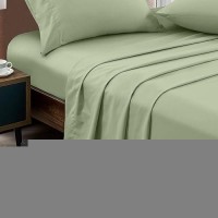 Freshculture King Flat Sheet - Hotel Quality King Flat Sheet Only - Brushed Microfiber Top Sheet - Ultra Soft & Breathable - Wrinkle-Free - Easy Care - Single Flat Sheet (King  Sage Green)