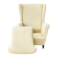 Crfatop Polyester Wing Chair Covers 2 Piece Stretch Wingback Chair Slipcover Solid Wingback Armchair Covers With Elastic Bottom For Living Room Bedroom Wingback Chair,A26