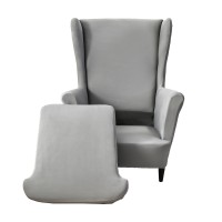 Crfatop Polyester Wing Chair Covers 2 Piece Stretch Wingback Chair Slipcover Solid Wingback Armchair Covers With Elastic Bottom For Living Room Bedroom Wingback Chair,A30