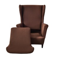 Crfatop Polyester Wing Chair Covers 2 Piece Stretch Wingback Chair Slipcover Solid Wingback Armchair Covers With Elastic Bottom For Living Room Bedroom Wingback Chair,A27
