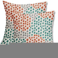 Teal Orange Pillow Covers 20X20 Set Of 2 Grey Fall Colored Art Dot Decorative Throw Pillows Trendy Print Outdoor Pillowcase Holi