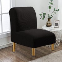Armless Chair Slipcover Stretch Velvet Armless Accent Chair Cover Washable Slipper Chair Cover Removable Printed Armless Chair Furniture Protector Covers For Living Dining (Color : #22)