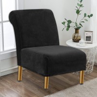 Armless Chair Slipcover Stretch Velvet Armless Accent Chair Cover Washable Slipper Chair Cover Removable Printed Armless Chair Furniture Protector Covers For Living Dining (Color : #12)
