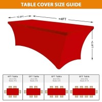 Eurmax Usa Rectangular Fitted Spandex Table Covers 4Ft Tablecloth Wedding Event Patio Table Decorations Stretch Table Cover For 4Ft Folding Table (Red 2 Pack)