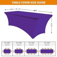 Eurmax Usa Rectangular Fitted Spandex Table Covers 4Ft Tablecloth Wedding Event Patio Table Decorations Stretch Table Cover For 4Ft Folding Table (Purple 2 Pack)