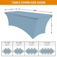 Eurmax Usa Rectangular Fitted Spandex Table Covers 4Ft Tablecloth Wedding Event Patio Table Decorations Stretch Table Cover For 4Ft Folding Table (Sky Blue 2 Pack)